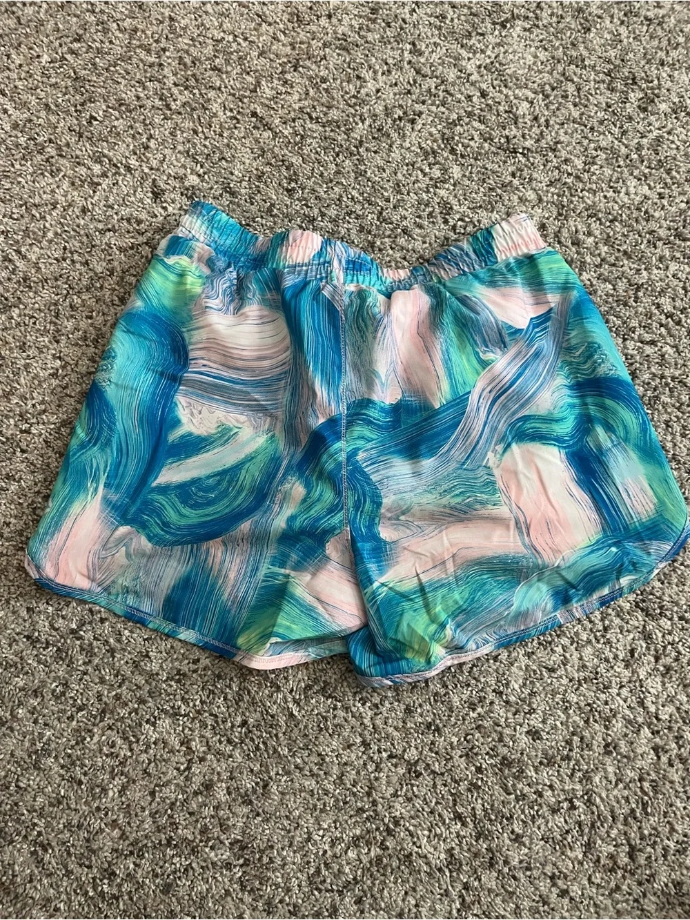 All in Motion Kids Swirl Print Athletic Shorts - Blue, Green & Pink
